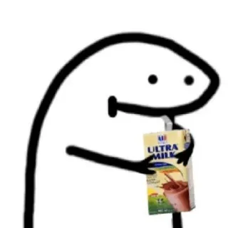 📈 ULTRA MILK boneco palito, leite, leite com chocolate, bebida, flork telegram sticker