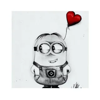 😻 Minion Minion, Moi, moche et méchant, Dessin animé, Coeur, Ballon, Mignon, Dessin, Animé telegram sticker