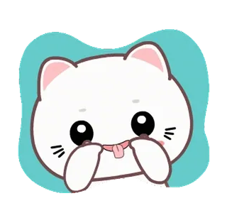 😛 고양이, 귀여운, 동물, 만화, 카와이, 스티커 telegram sticker