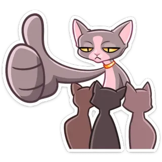 👍 cat, thumbs up, cartoon, sticker, animals telegram sticker
