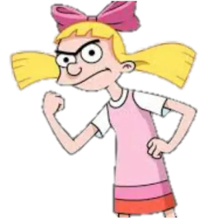 😡 Helga Pataki Hey Arnold! Мультфильм, Злой, Девочка, ТВ-шоу, Персонаж whatsapp sticker