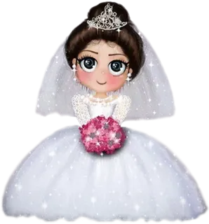 🌸 bride, wedding, dress, cartoon, girl, princess, cute, flower telegram sticker