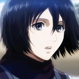 🥱 Mikasa Ackerman Attack on Titan Mikasa, Anime, L'Attaque des Titans, AOT, Personnage, Shonen telegram sticker