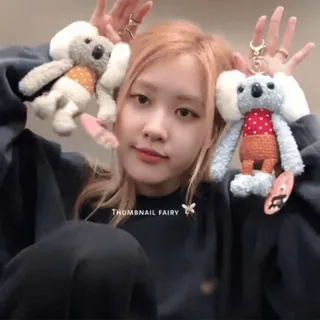 🍵 THUMBNAIL FAIRY kpop, rose, blackpink, miniature, fée, koala, peluche, mignon telegram sticker