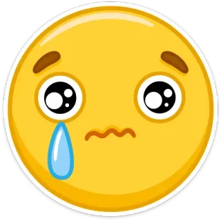 😢 絵文字, 悲しい, 泣く, 顔, 黄色 telegram sticker