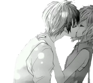 ♥️ Anime, Beso, Romance, Pareja, Amor, Manga telegram sticker