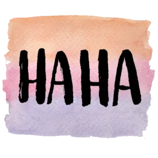 😋 HAHA Lachen, Humor, lustig, Aquarell, Ausdruck whatsapp sticker