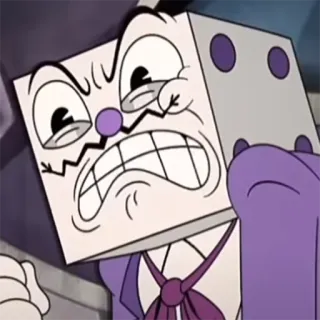 😠 King Dice Cuphead King Dice, Cuphead, Cartoon, Bösewicht, Würfelkopf, Wütend telegram sticker