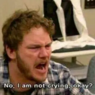 😭 No, I am not crying, okay? Meme, Emoción, Llorando, Divertido, Molesto, Reacción telegram sticker