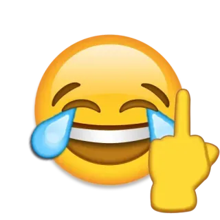 😂 Emoji, Mittelfinger, Beleidigend, Unfreundlich, Humor, Lachflash, Meme telegram sticker