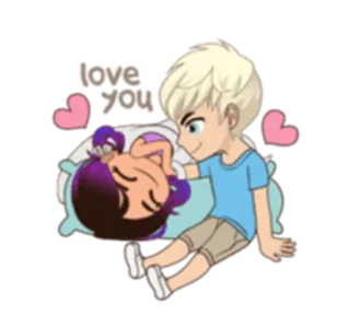 🥰 Love you 사랑, 하트, 커플, 로맨스, 만화, 애니메이션, 귀여운 telegram sticker