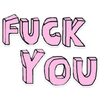 🖕 FUCK YOU offensive, swear, curse, pink telegram sticker