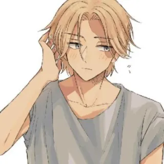 💮 อนิเมะ, ตัวละคร, ผมบลอนด์, ผู้ชาย, น่ารัก, มังงะ telegram sticker