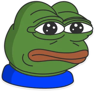 😢 Pepe the Frog frog, meme, sad, internet, cartoon telegram sticker