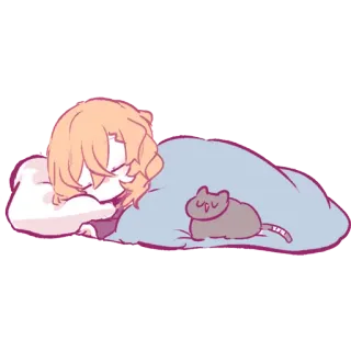 😴 Schlaf, Katze, Cartoon, Tier telegram sticker