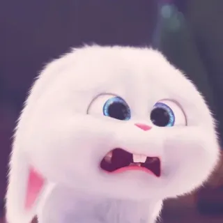 ☁️ Snowball The Secret Life of Pets lapin, lapin, mignon, animé, animal de compagnie, animal, Snowball, Comme des bêtes whatsapp sticker