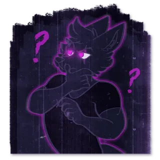 🤔 anthropomorph, Fragezeichen, Furry, Figur, Illustration, Cartoon telegram sticker