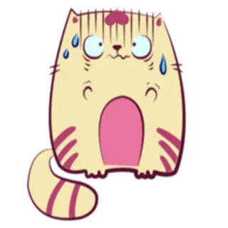 😶 gato, nervioso, sudando, dibujos animados, pegatina, asustado telegram sticker