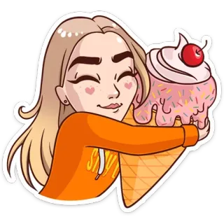 🍦 Smoove femme, glace, dessin animé, dessert, bonbons telegram sticker
