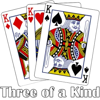4️⃣ Three of a Kind Karten, Glücksspiel, König, Poker, Spiel, Drei whatsapp sticker