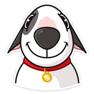 ☺️ chien, animal de compagnie, animal, chiot, collier, dessin animé whatsapp sticker