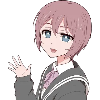 👋 anime, girl, cute, cartoon, waving, animation telegram sticker
