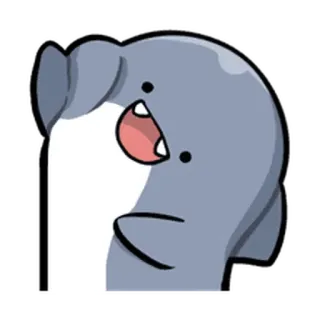🦈 Dessin animé, Mignon, Animal, Dauphin, Poisson, Créature marine telegram sticker