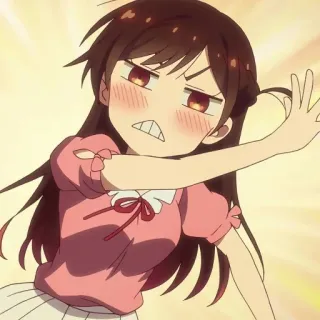 💀 Anime, Ragazza, Arrabbiata, Cartone animato, Personaggio telegram sticker