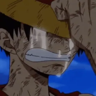 😭 Monkey D. Luffy One Piece animé, pleurer, Luffy, One Piece, triste telegram sticker