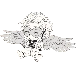 😀 Hawks My Hero Academia hawks, anime, chibi, wings, hero whatsapp sticker