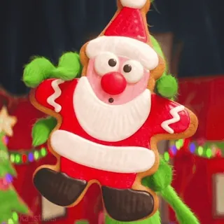 🍪 Santa Claus ซานต้า, คริสต์มาส, วันหยุด, คุกกี้, ขนมปังขิง, ของตกแต่ง whatsapp sticker