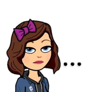 😒 Bitmoji, 만화, 여자, 스티커 telegram sticker