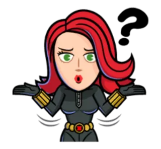 🤷 Black Widow Black Widow, super-héros, Marvel, haussement d'épaules, avatar whatsapp sticker