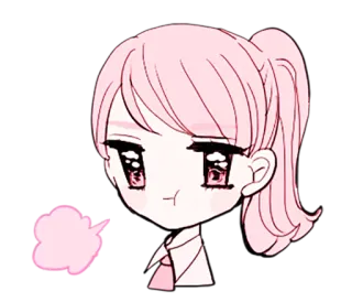 😤 Anime, Rosa, Desenho animado, Menina, Personagem telegram sticker
