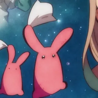 🍡 Anime, Coelho, Rosa, Fofo, Desenho animado whatsapp sticker