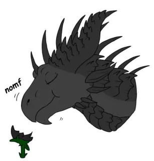 🌹 nomf dragon, manger, mignon, dessin animé, fantaisie, animal whatsapp sticker
