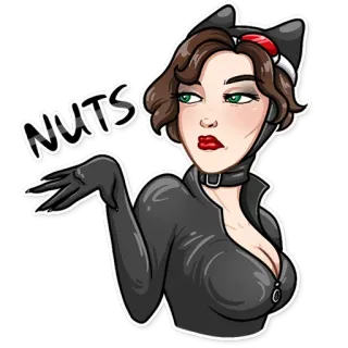 😒 NUTS catwoman, frau, aufkleber, nüsse telegram sticker