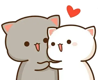 ☺️ chats, mignon, amour, coeur, couple, kawaii whatsapp sticker