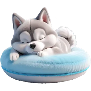 🥱 Hund, Welpe, schlafend, süß, Tier, Husky, entspannend, Haustier whatsapp sticker