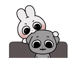 🐭 cute, animal, rabbit, dog, friendship whatsapp sticker