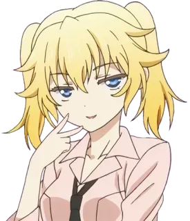 😏 Anime, Mädchen, Blond, Charakter, Cartoon, Weiblich whatsapp sticker