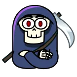 🧐 Grim Reaper ยมทูต, ความตาย, โครงกระดูก, ฮาโลวีน, เคียว telegram sticker