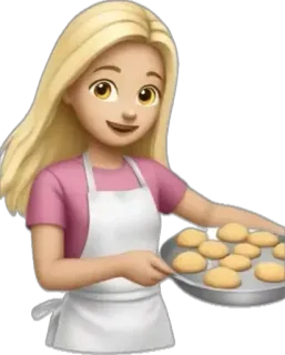 🤩 baking, cookies, apron, food, emoji, woman telegram sticker