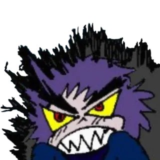 🤬 Cartoon, Monster, Boos, Paars, Personage, Illustratie whatsapp sticker