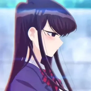 😳 Komi Shouko Komi Can't Communicate 애니메이션, 코미 양은 커뮤증입니다, 코미 쇼코, 만화, 여자, 교복, 수줍음 telegram sticker
