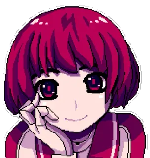 😊 Anime, Pixel art, Ragazza, Kawaii, Carino, Femmina, Cartone animato telegram sticker