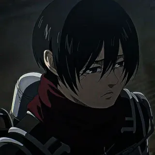 ❕ Mikasa Ackerman Attack on Titan 动漫, 角色, 动画, 肖像, 三笠, 进击的巨人 telegram sticker