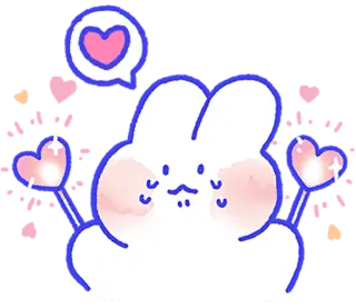 ❤️ lapin, mignon, coeur, sucette, adorable telegram sticker