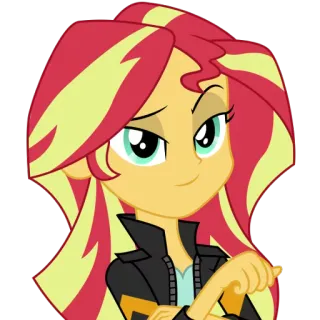😉 Sunset Shimmer My Little Pony: Equestria Girls Sunset Shimmer, My Little Pony, Equestria Girls, kartun, animasi telegram sticker