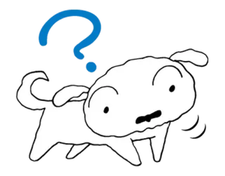 ❓ dog, question mark, cartoon, animal, white, blue telegram sticker